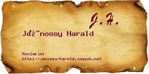 Jánossy Harald névjegykártya